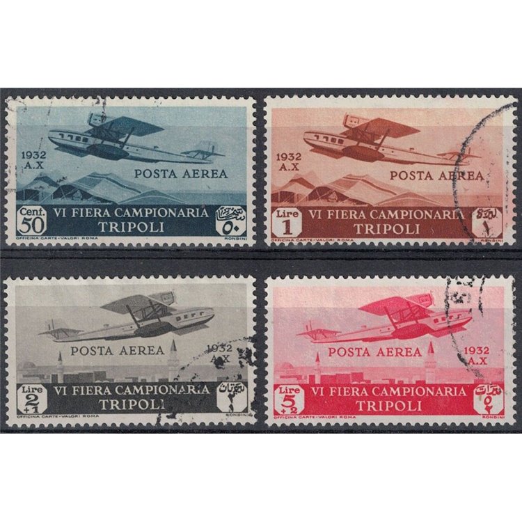TRIPOLITANIA 1932 6ª Fiera di Tripoli (posta aerea) 4v us