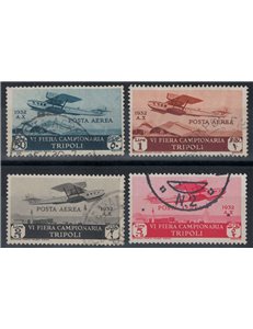 COLONIE TRIPOLITANIA 1932 6ª Fiera di Tripoli (posta aerea) 4v us