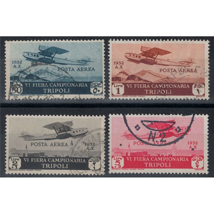 COLONIE TRIPOLITANIA 1932 6ª Fiera di Tripoli (posta aerea) 4v us