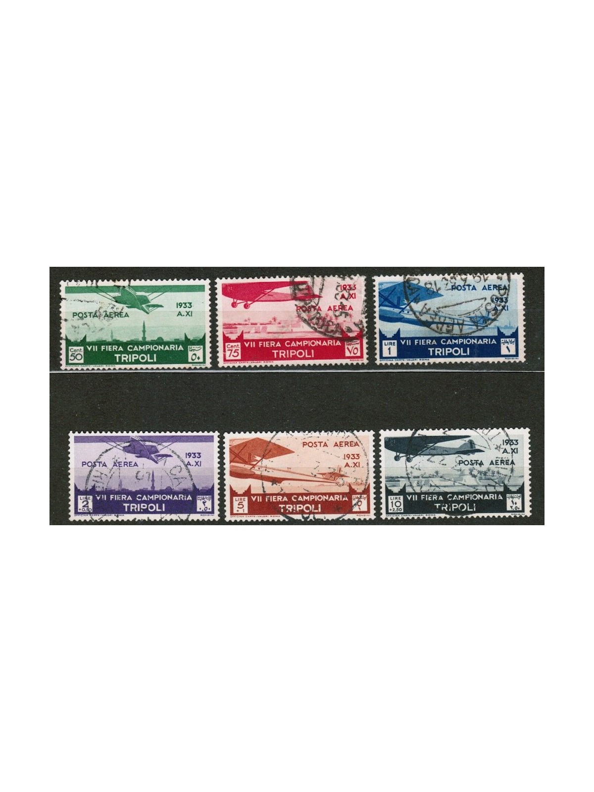 TRIPOLITANIA 1933 7ª Fiera di Tripoli (posta aerea) 6v us
