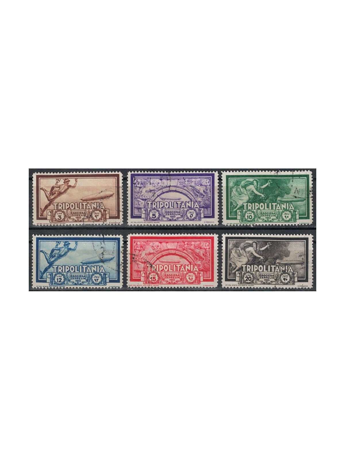 TRIPOLITANIA 1933 Zeppelin Cruise 6v us ©