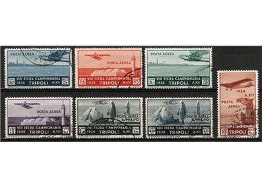 TRIPOLITANIA 1934 8th Tripoli Fair (airmail) 7v us