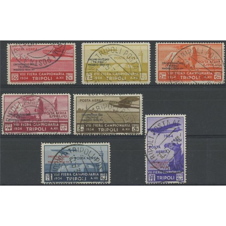 TRIPOLITANIA 1934 Oasis Circuit (Airmail) 7v us