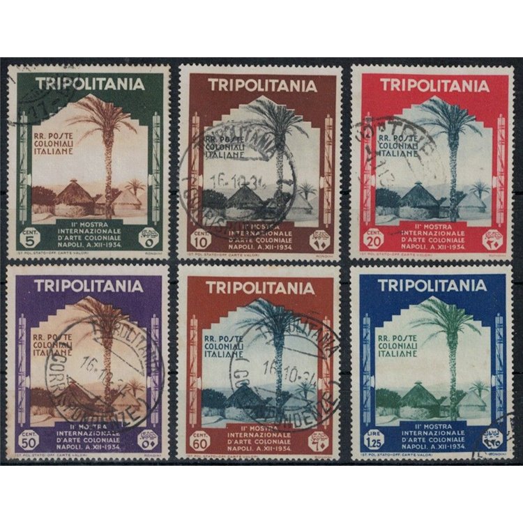 TRIPOLITANIA 1934 Colonial Art Exhibition 6v us