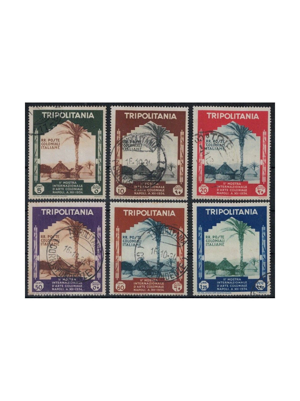 TRIPOLITANIA 1934 Mostra d'arte Coloniale 6v us