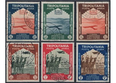 TRIPOLITANIA 1934 Colonial Art Exhibition (airmail) 6v us