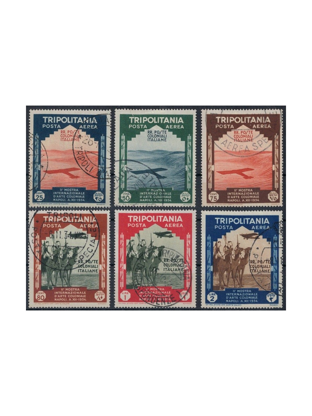 TRIPOLITANIA 1934 Mostra d'arte Coloniale (posta aerea) 6v us