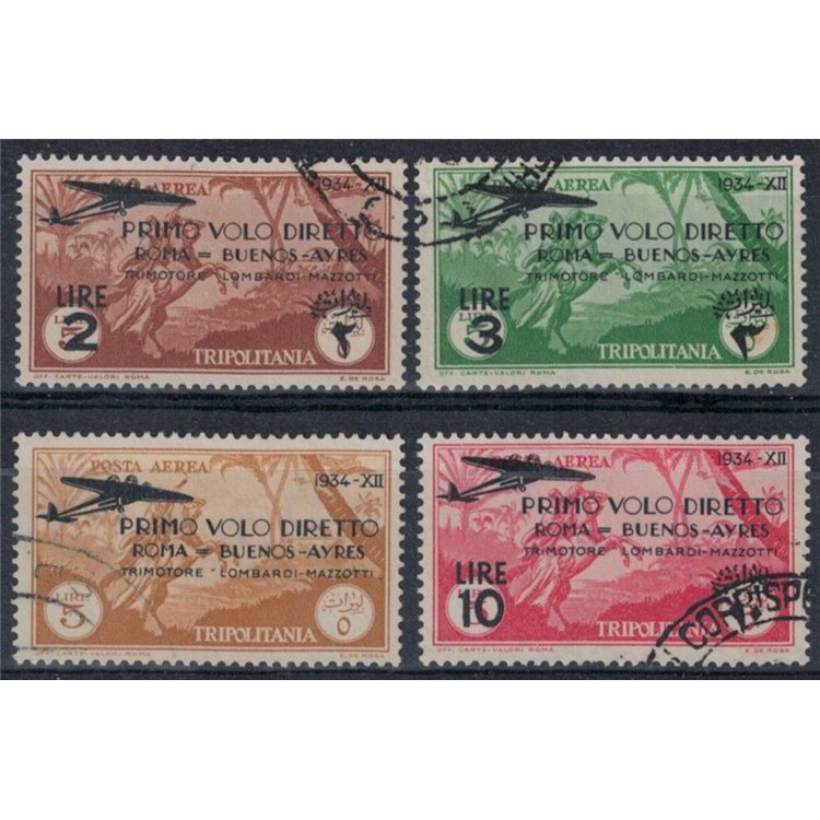 TRIPOLITANIA 1934 Volo Roma-Buenos Aires 4v us