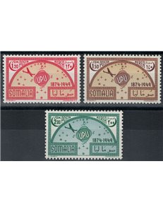 SOMALIA AFIS 1953 75º anniversario dell'UPU 3v MNH**