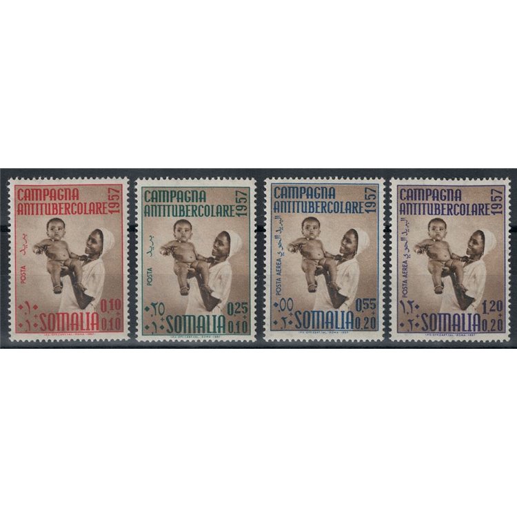 SOMALIA AFIS 1957 Anti-Tuberculosis Campaign 4v MNH**