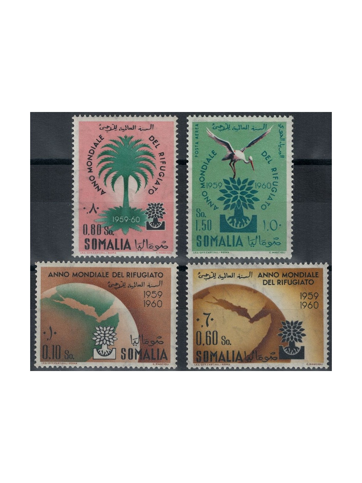 SOMALIA AFIS 1960 World Refugee Year 4v MNH**