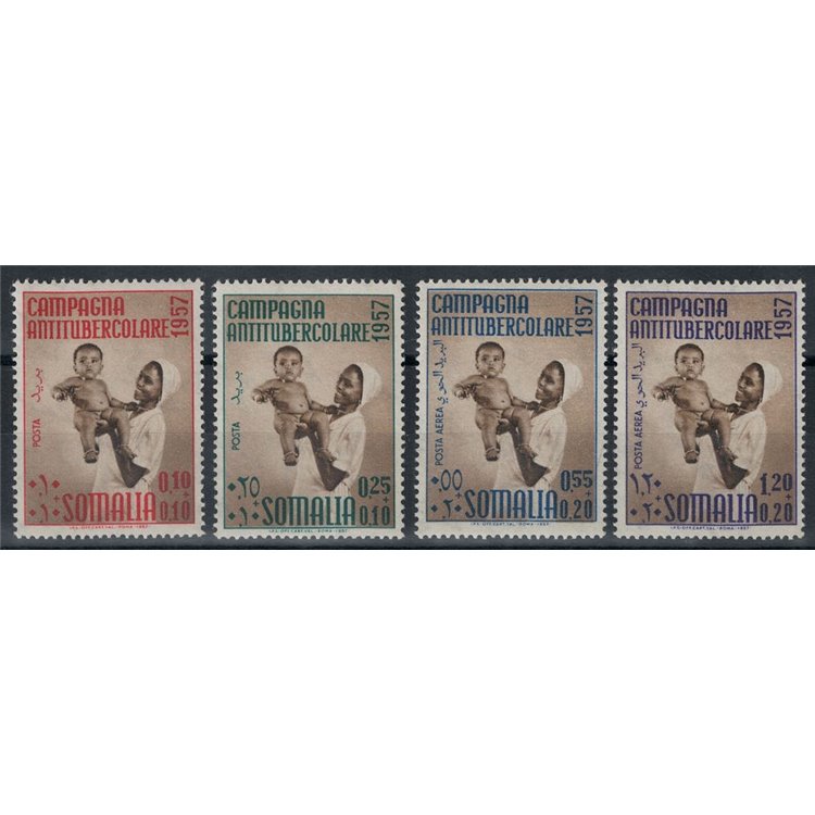 SOMALIA AFIS 1957 Anti-Tuberculosis Campaign 4v MH*