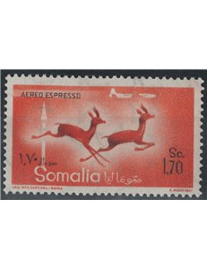 SOMALIA AFIS 1958 Animali, aereo espresso MH*