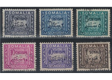 SOMALIA AFIS 1950 Postage due 6v us