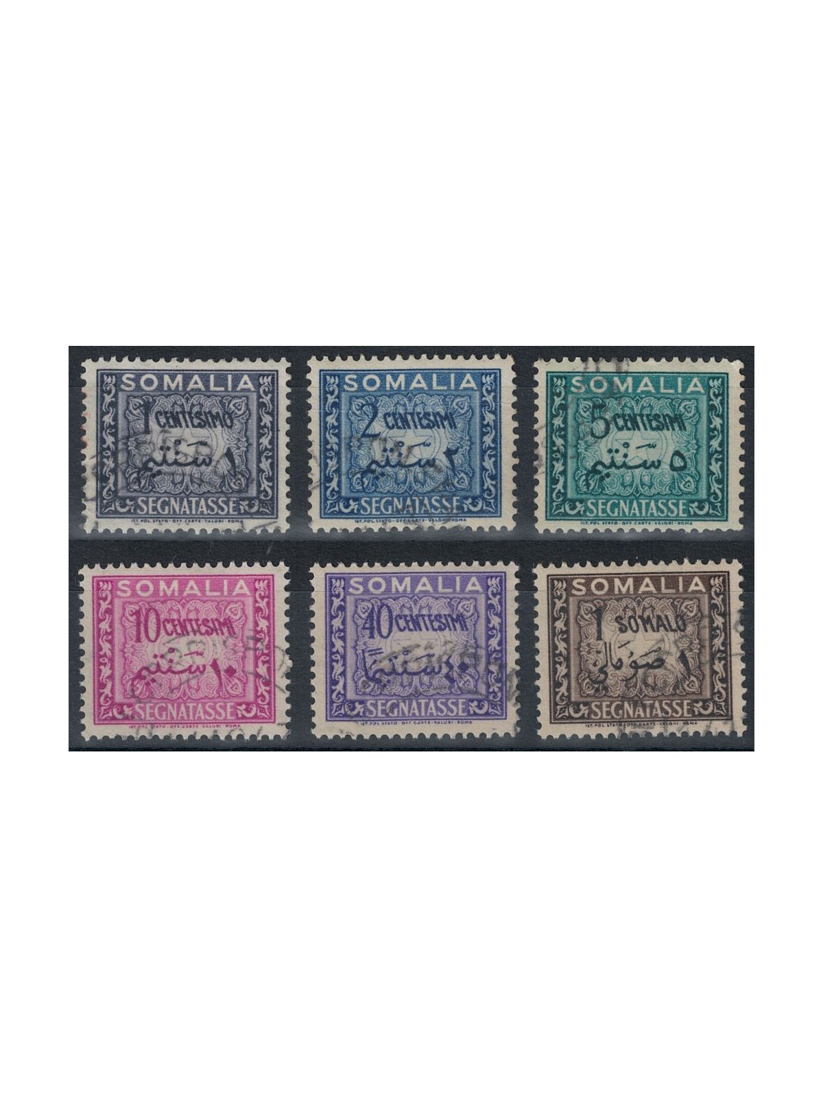 SOMALIA AFIS 1950 Postage due 6v us