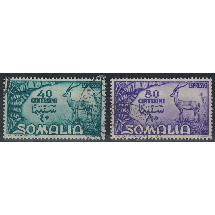 SOMALIA AFIS 1950 Serie Pittorica, espressi 2v us