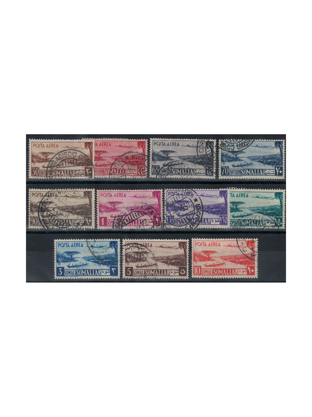 SOMALIA AFIS 1950 Pictorial Series (airmail) 11v us