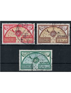 SOMALIA AFIS 1953 75th anniversary of the UPU 3v us