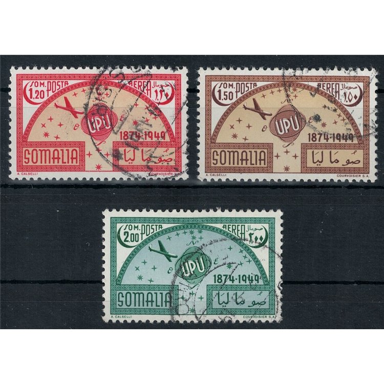 SOMALIA AFIS 1953 75º anniversario dell'UPU 3v us