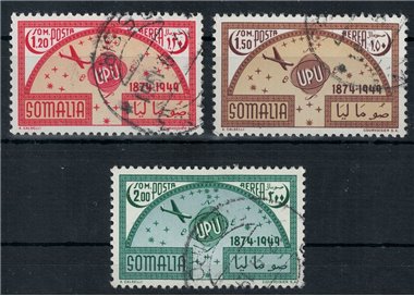 SOMALIA AFIS 1953 75º anniversario dell'UPU 3v us
