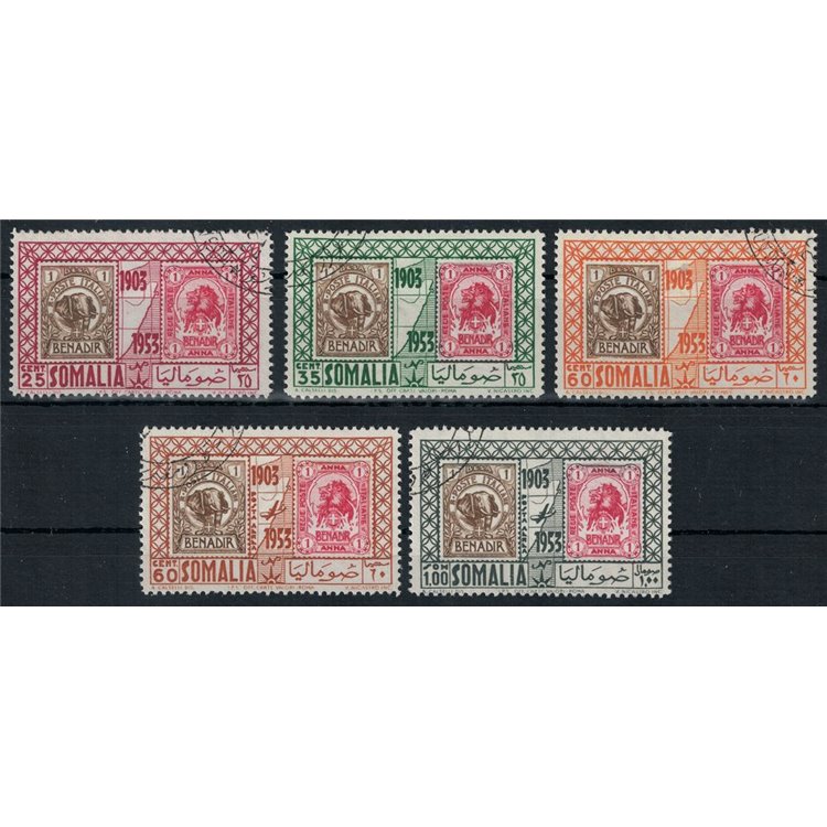 SOMALIA AFIS 1953 Cinquantenario dei francobolli di Somalia 5v us