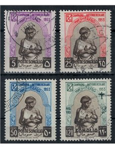 SOMALIA AFIS 1953 Prima campagna Antitubercolare 4v us
