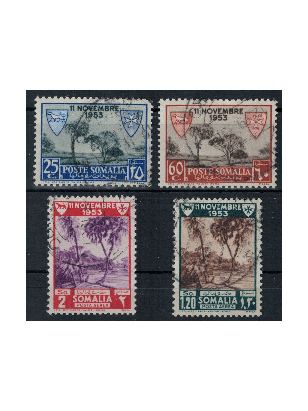 SOMALIA AFIS 1954 Lebbrosari dei Cavalieri di Malta 4v us
