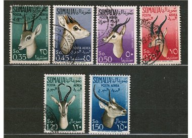 SOMALIA AFIS 1955 Airmail, animals 6v us