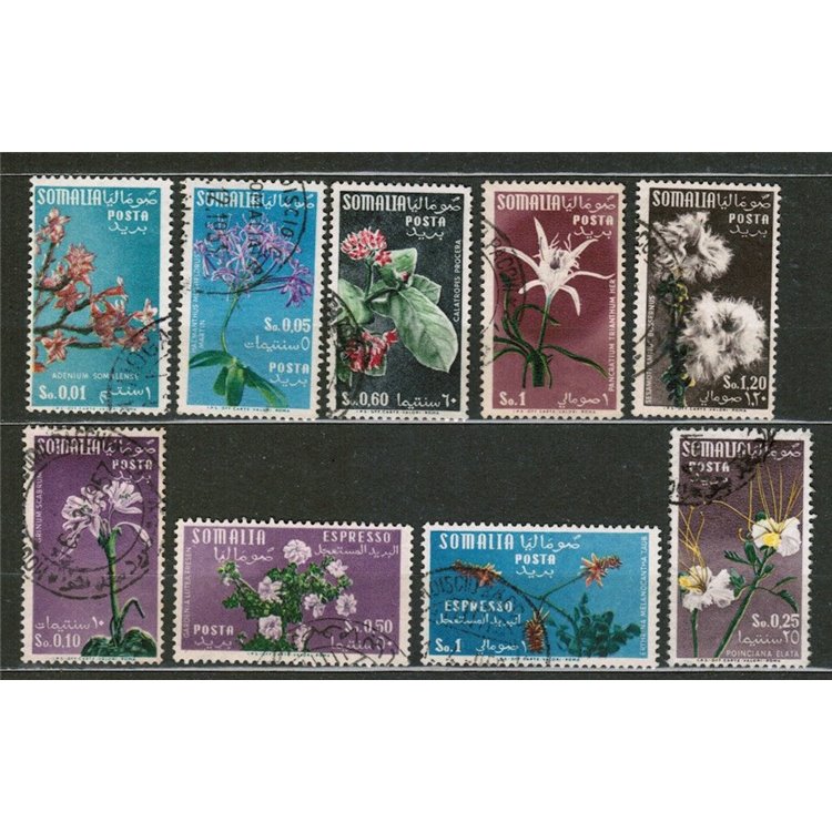 SOMALIA AFIS 1955 Ordinary series, flowers 9v us