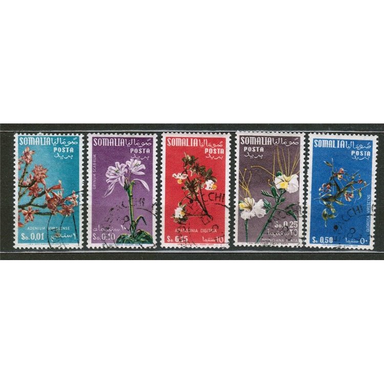 SOMALIA AFIS 1956 Fiori, valori complementari 5v us