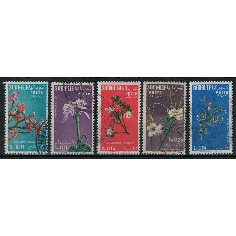 SOMALIA AFIS 1956 Fiori, valori complementari 5v us