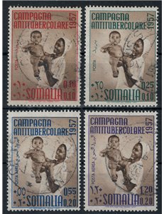 SOMALIA AFIS 1957 Campagna Antitubercolare 4v us
