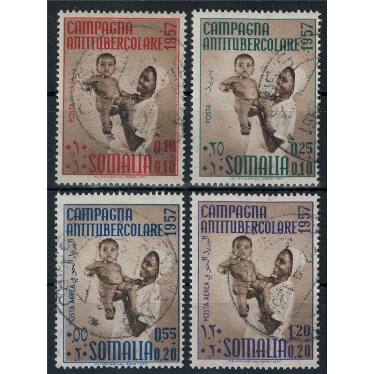 SOMALIA AFIS 1957 Campagna Antitubercolare 4v us