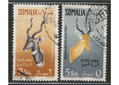 SOMALIA AFIS 1958-59 Posta aerea, valori complementari 2v us