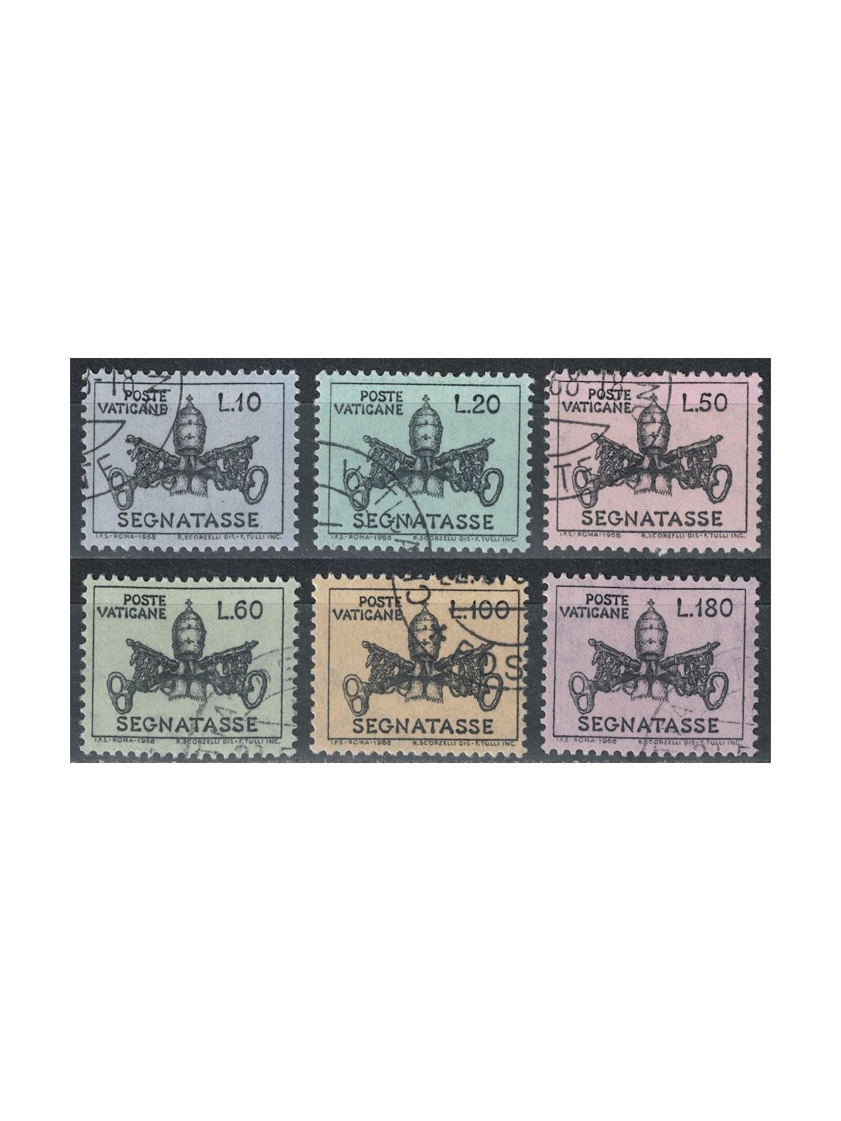 VATICAN 1968 Postage Due 6v us