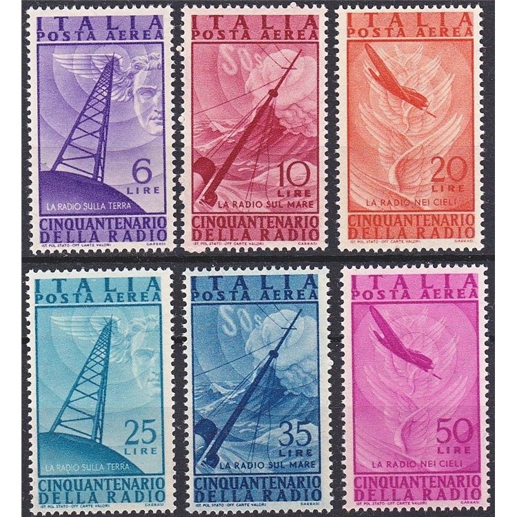 ITALIA 1947 Radio (posta aerea) 6v MH*