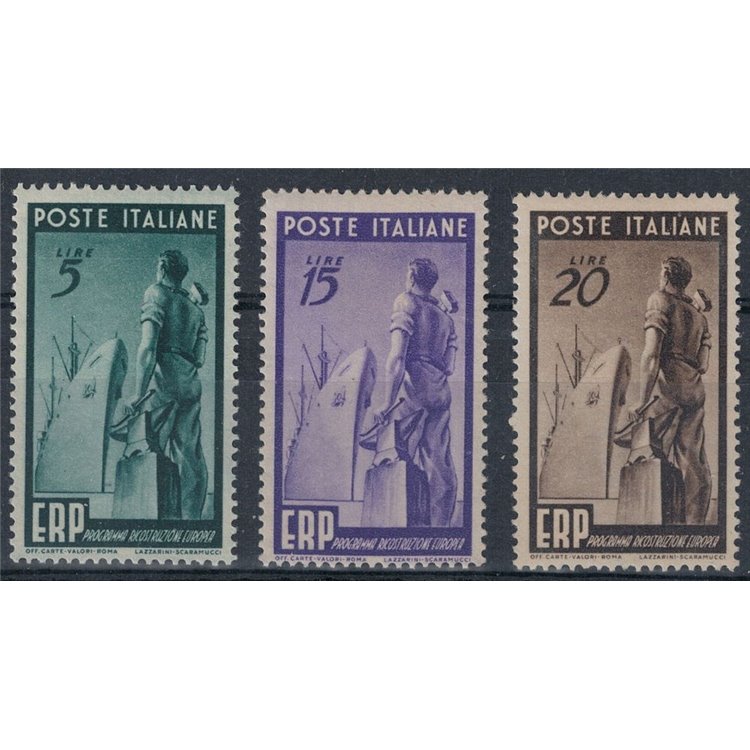 ITALY 1949 ERP, European Reconstruction Programme 3v MH*