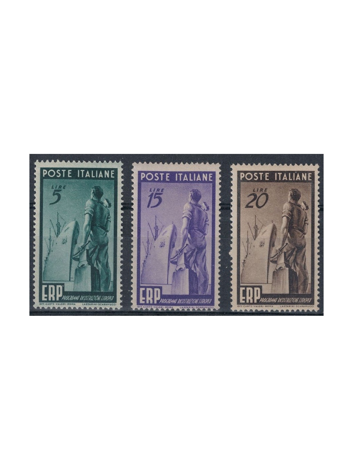 ITALIA 1949 ERP, Programma di ricostruzione europea 3v MH*