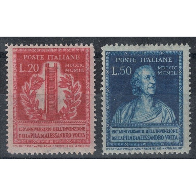 ITALIA 1949 Pila elettrica di Volta 2v MH*