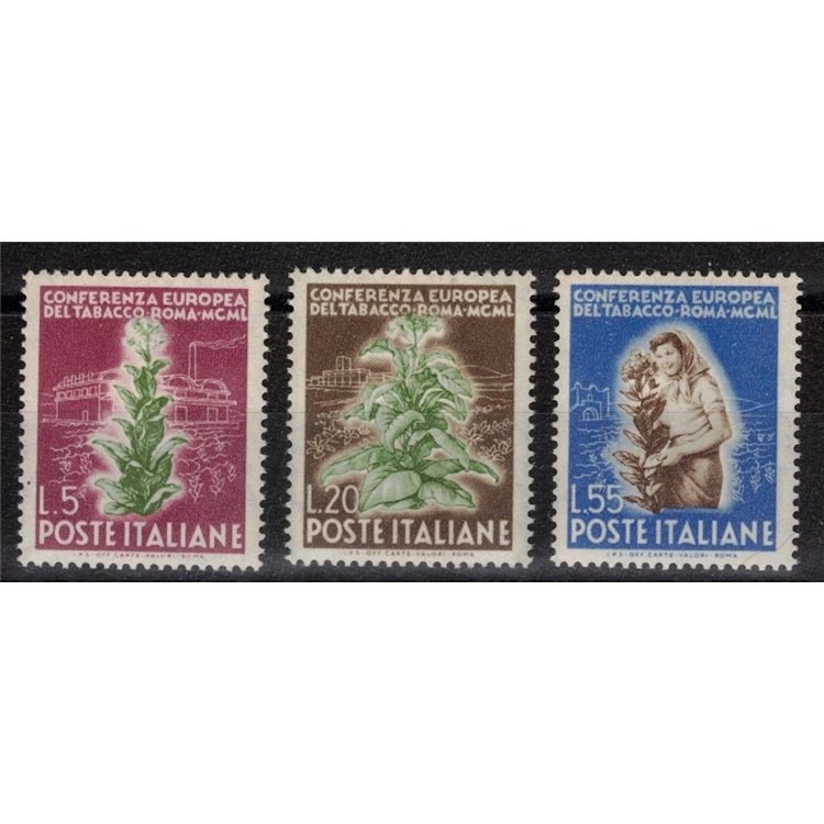 ITALIA 1950 Conferenza del tabacco 3v MH*