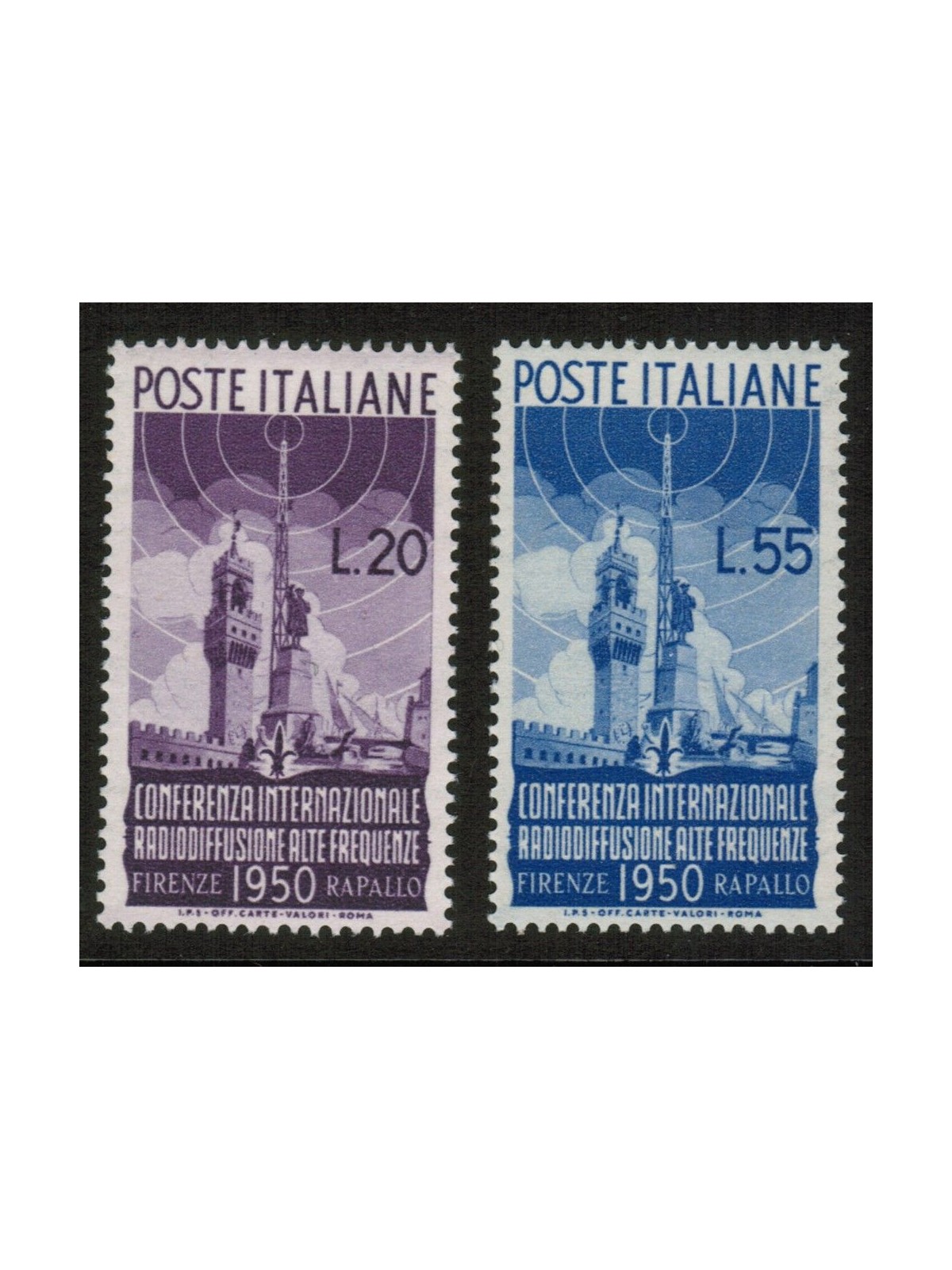ITALY 1950 Radio Broadcast 2v MH*