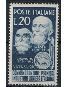 ITALY 1950 Pioneers of the Wool Industry MH*