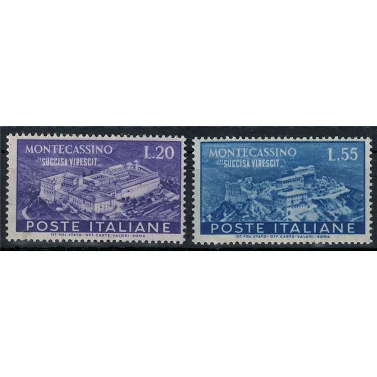 ITALY 1951 Abbey of Montecassino 2v MH*