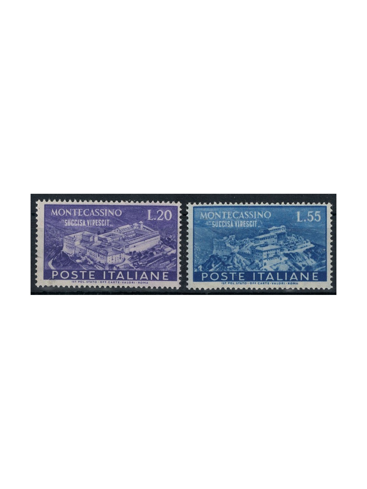 ITALY 1951 Abbey of Montecassino 2v MH*