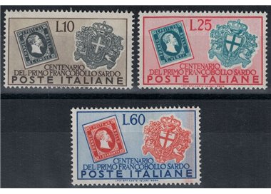 ITALY 1951 Sardinian stamps 3v MH*