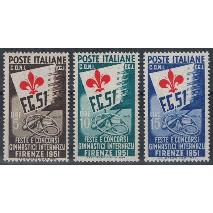 ITALIA 1951 Feste e concorsi ginnici 3v MH*
