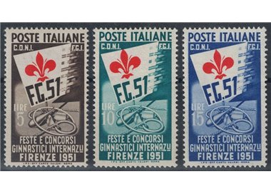 ITALY 1951 Gymnastics Festivals and Competitions 3v MH*