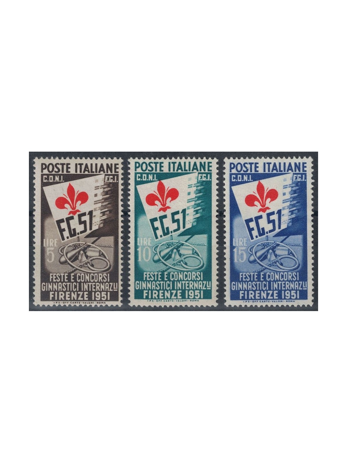 ITALIA 1951 Feste e concorsi ginnici 3v MH*