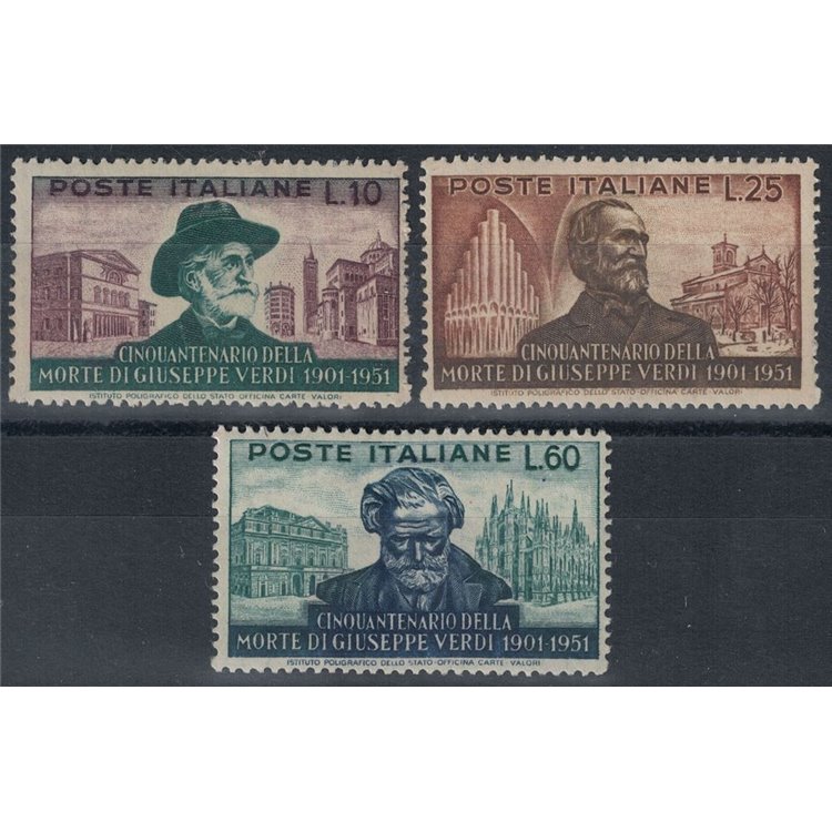ITALY 1951 Giuseppe Verdi 3v MH*