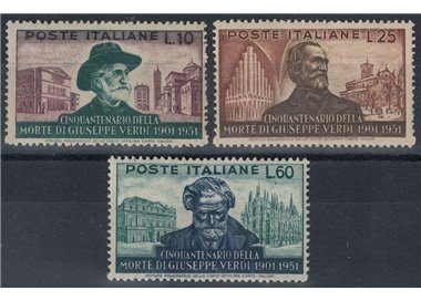 ITALY 1951 Giuseppe Verdi 3v MH*